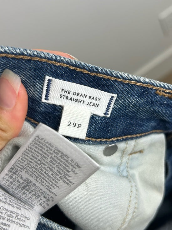 Madewell 100% Cotton Dean Easy Straight Leg Rigid Jean in Greendale Wash