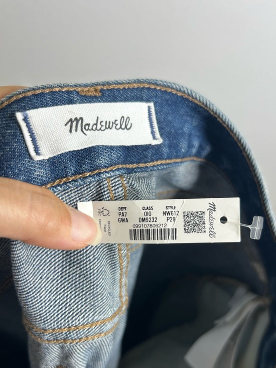 Madewell 100% Cotton Dean Easy Straight Leg Rigid Jean in Greendale Wash