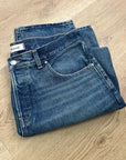 Madewell 100% Cotton Dean Easy Straight Leg Rigid Jean in Greendale Wash