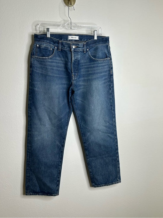 Madewell 100% Cotton Dean Easy Straight Leg Rigid Jean in Greendale Wash