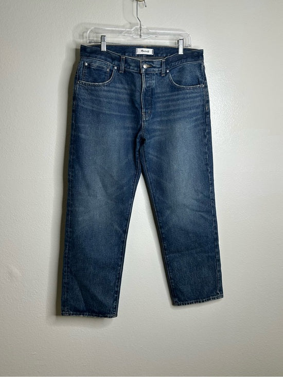 Madewell 100% Cotton Dean Easy Straight Leg Rigid Jean in Greendale Wash