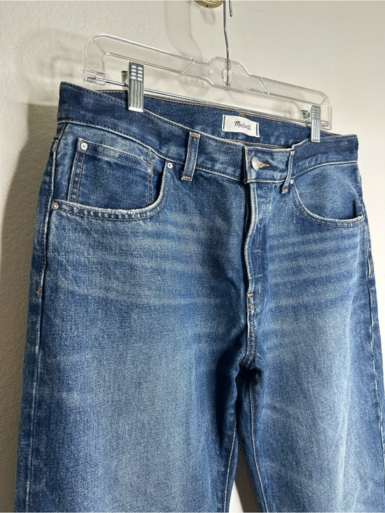 Madewell 100% Cotton Dean Easy Straight Leg Rigid Jean in Greendale Wash
