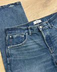 Madewell 100% Cotton Dean Easy Straight Leg Rigid Jean in Greendale Wash