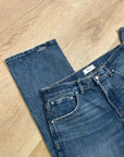 Madewell 100% Cotton Dean Easy Straight Leg Rigid Jean in Greendale Wash