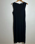 VINCE 100% Pima Cotton Sqaure Neck Midi Dress With Side Slit