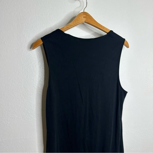 Vince VINCE 100% Pima Cotton Sqaure Neck Midi Dress With Side Slit - Cotton
