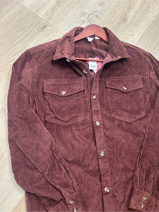 Roxy Roxy 100% Cotton &amp;#39;Let it Go Cord&amp;#39; Button Down Corduroy Shirt Jacket - Cotton, Corduroy