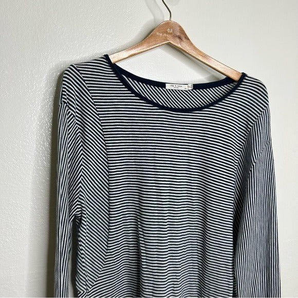 rag &amp;amp; bone Rag &amp;amp; Bone 100% Cotton Striped Long Sleeve T- Shirt Dress - Cotton