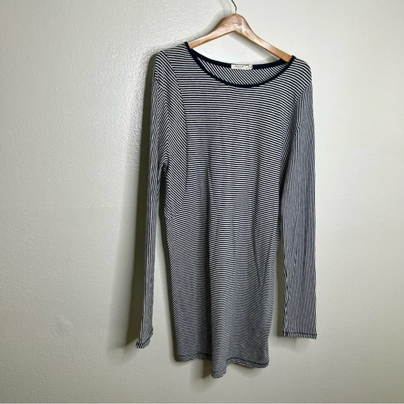 rag &amp;amp; bone Rag &amp;amp; Bone 100% Cotton Striped Long Sleeve T- Shirt Dress - Cotton