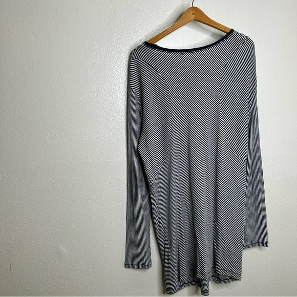 rag &amp;amp; bone Rag &amp;amp; Bone 100% Cotton Striped Long Sleeve T- Shirt Dress - Cotton