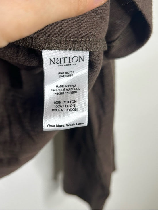 Nation LA 100% Cotton Rochelle Boat-Neck Sweater in Espresso Brown