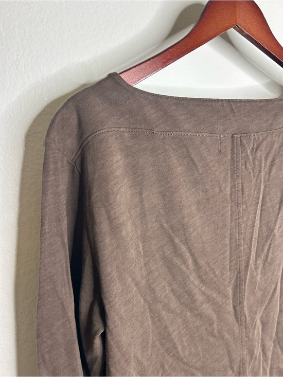 Nation LA 100% Cotton Rochelle Boat-Neck Sweater in Espresso Brown