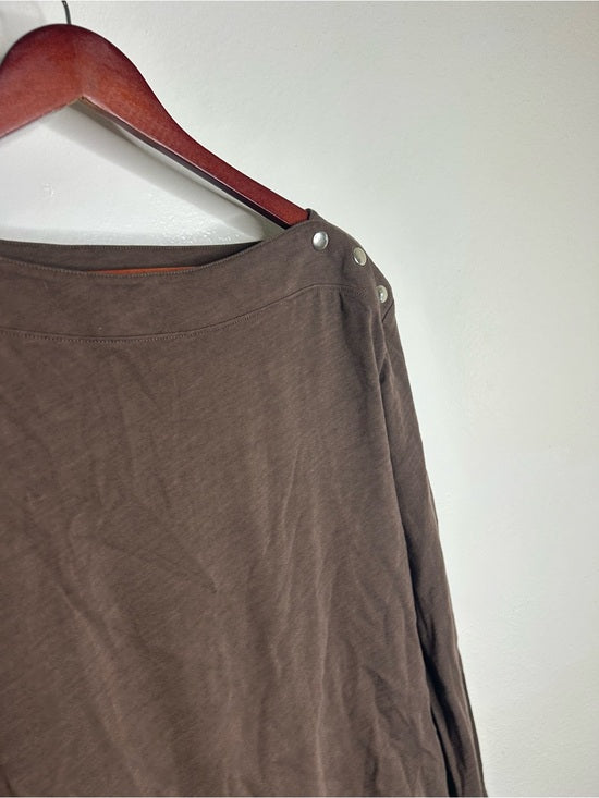 Nation LA 100% Cotton Rochelle Boat-Neck Sweater in Espresso Brown