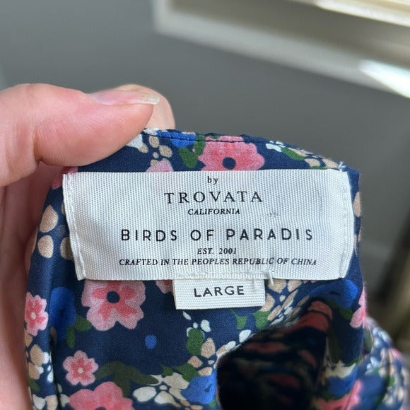 Trovata Paloma Cotton Silk Ruched Floral Blouse