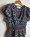 Trovata Paloma Cotton Silk Ruched Floral Blouse