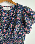 Trovata Paloma Cotton Silk Ruched Floral Blouse