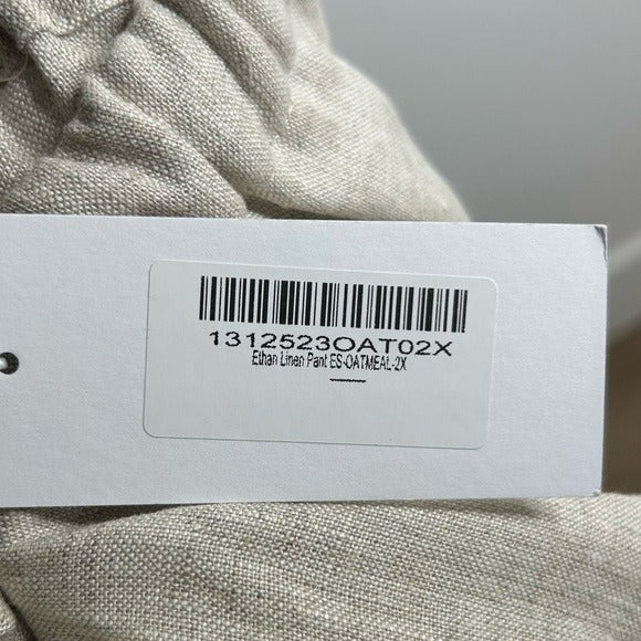 Reformation 100% Linen Ethan Relaxed Fit Cargo Wide Leg Pant in Oatmeal