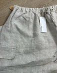 Reformation 100% Linen Ethan Relaxed Fit Cargo Wide Leg Pant in Oatmeal