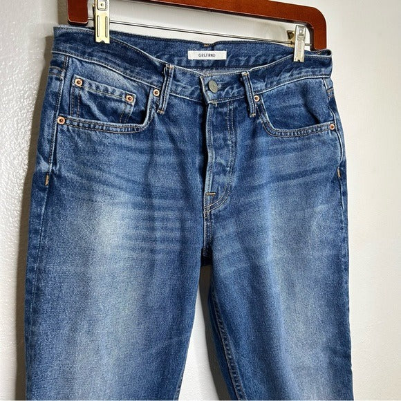 GRLFRND GRLFRND 100% Cotton Tatum Curved Step Hem Jeans - Cotton, Denim
