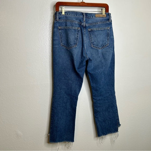GRLFRND GRLFRND 100% Cotton Tatum Curved Step Hem Jeans - Cotton, Denim