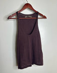 Enza Costa Wool Cashmere Knit Scoop Neck Chocolate Brown Sweater Tank