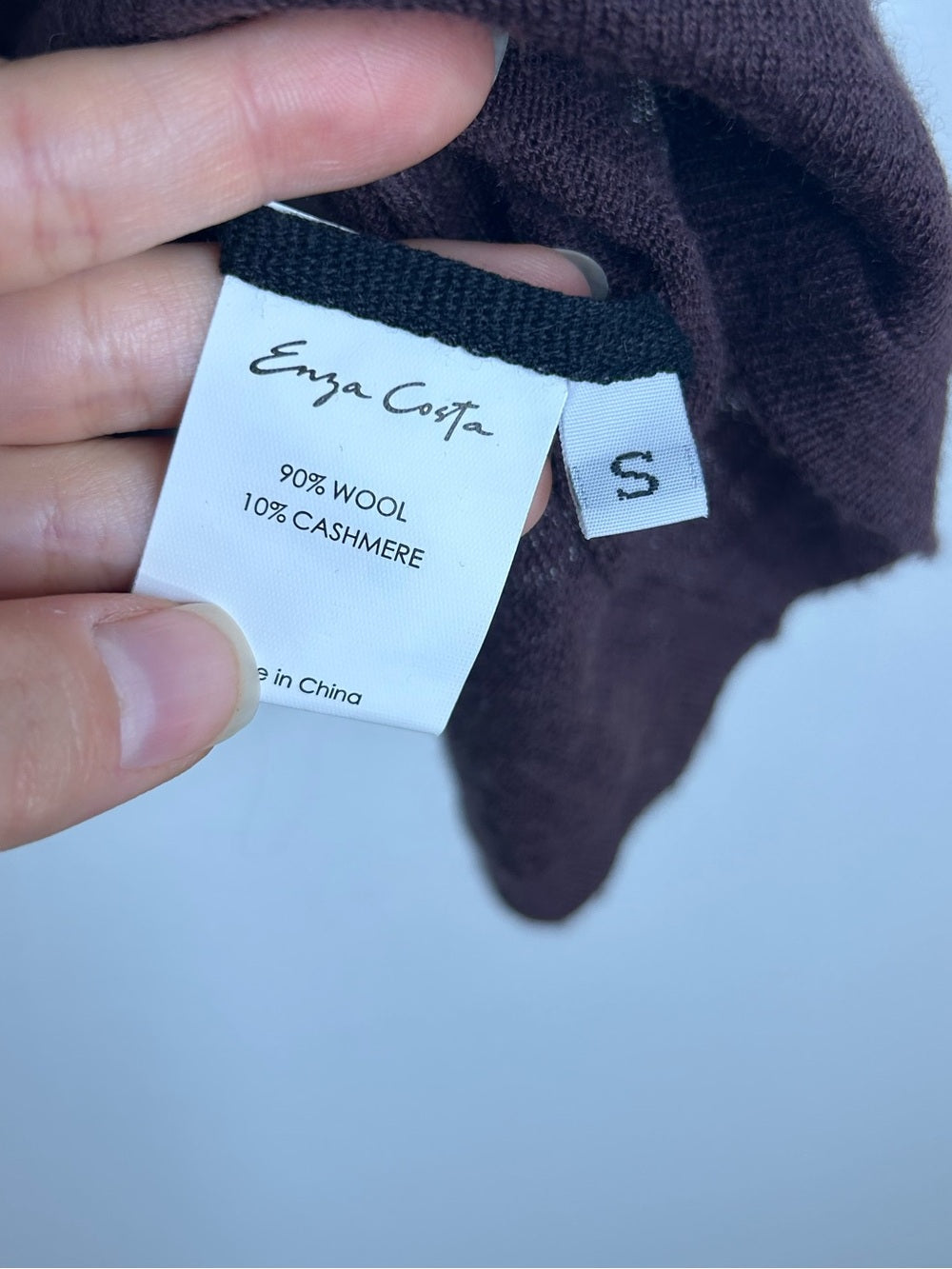 Enza Costa Wool Cashmere Knit Scoop Neck Chocolate Brown Sweater Tank