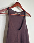 Enza Costa Wool Cashmere Knit Scoop Neck Chocolate Brown Sweater Tank