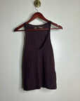 Enza Costa Wool Cashmere Knit Scoop Neck Chocolate Brown Sweater Tank