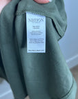 Nation 100% Pima Cotton Army Green Frida Twist T - Shirt Midi Dress