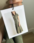 Nation 100% Pima Cotton Army Green Frida Twist T - Shirt Midi Dress