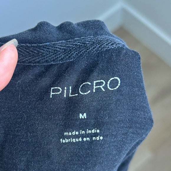 Anthropologie Pilcro 100% Cotton Washed Black Oversized Raw Hem