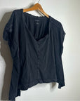 Anthropologie Pilcro 100% Cotton Washed Black Oversized Raw Hem