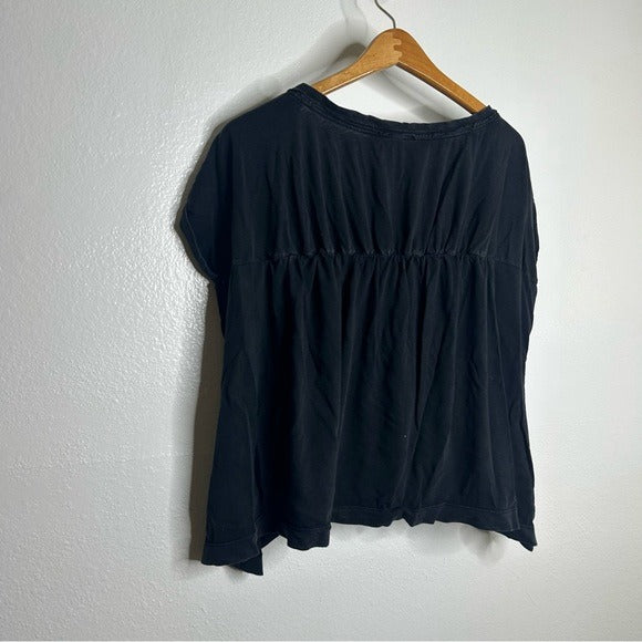 Anthropologie Anthropologie Pilcro 100% Cotton Washed Black Oversized Raw Hem - Cotton