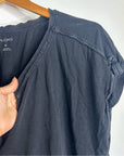 Anthropologie Pilcro 100% Cotton Washed Black Oversized Raw Hem
