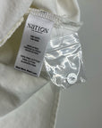 Nation LA 100% Pima Cotton Denim Snap Amelia Rufle Shirt in Cream