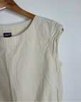 Patagonia 100% Organic Cotton Striped Neutral Tie Front Blouse