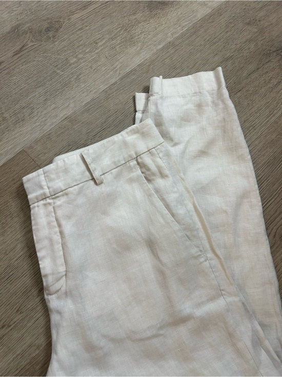 VINCE 100% Linen Cream Lightweight Jogger Style Trouser Pant