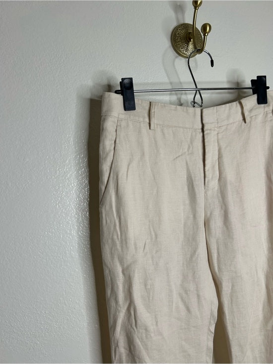 VINCE 100% Linen Cream Lightweight Jogger Style Trouser Pant