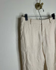 VINCE 100% Linen Cream Lightweight Jogger Style Trouser Pant