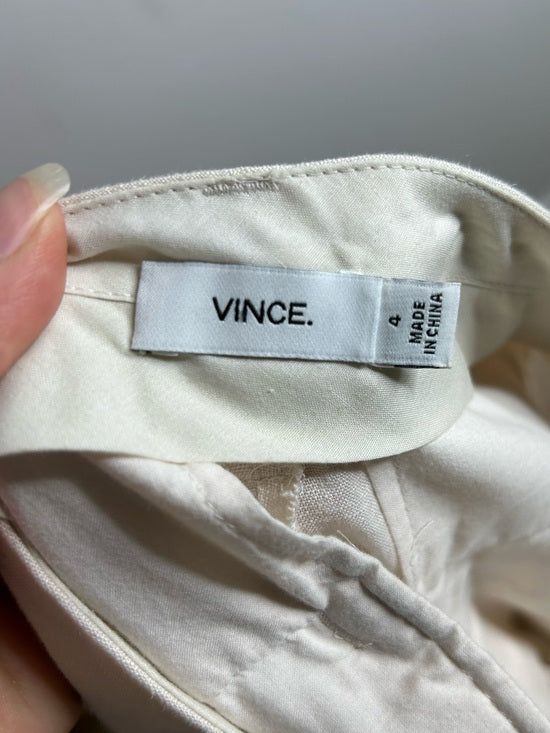 VINCE 100% Linen Cream Lightweight Jogger Style Trouser Pant