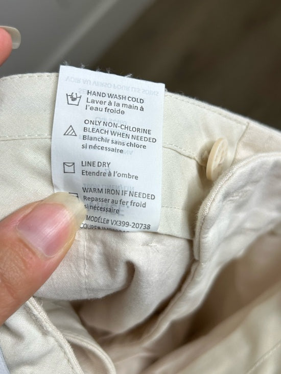 VINCE 100% Linen Cream Lightweight Jogger Style Trouser Pant
