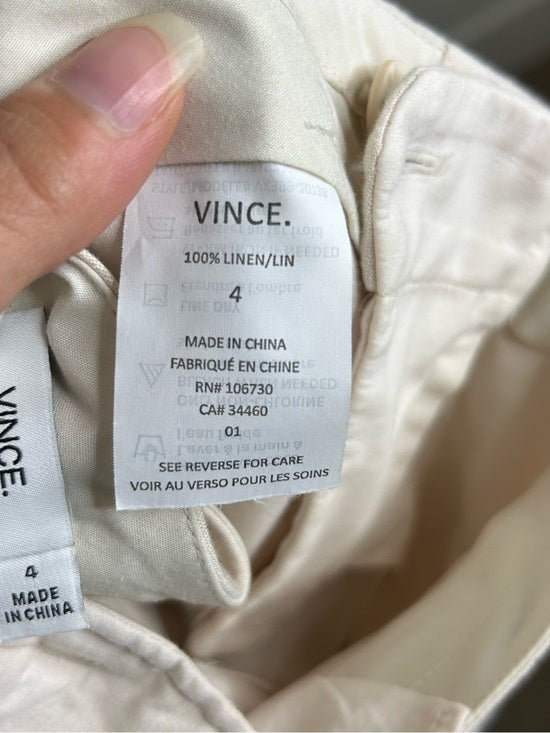 VINCE 100% Linen Cream Lightweight Jogger Style Trouser Pant