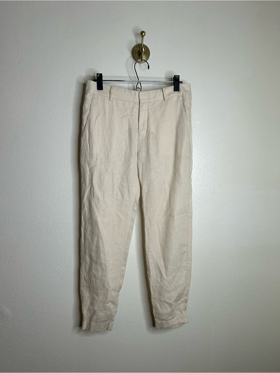VINCE 100% Linen Cream Lightweight Jogger Style Trouser Pant