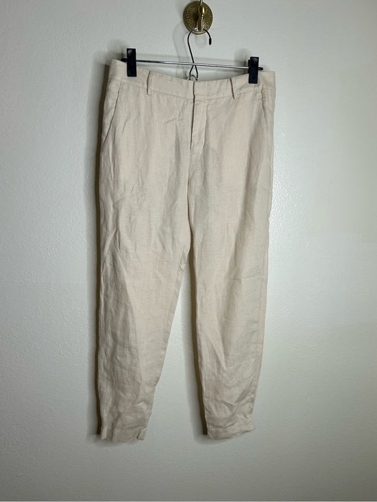 VINCE 100% Linen Cream Lightweight Jogger Style Trouser Pant