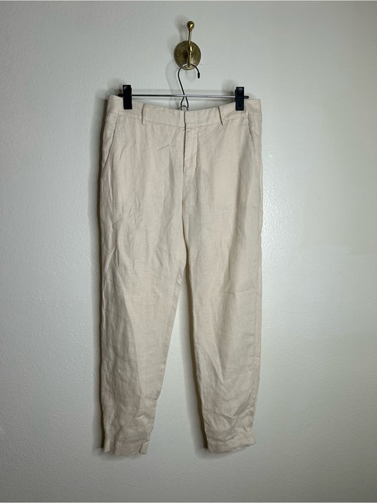 VINCE 100% Linen Cream Lightweight Jogger Style Trouser Pant