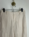 VINCE 100% Linen Cream Lightweight Jogger Style Trouser Pant