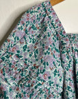 Cleobella 100% Organic Cotton Floral Square Neck Tie Puff Sleeve Mini Dress
