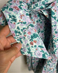 Cleobella 100% Organic Cotton Floral Square Neck Tie Puff Sleeve Mini Dress
