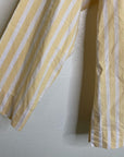 Club Monaco Linen Cotton Yellow Striped Easy Popover Shirt