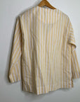 Club Monaco Linen Cotton Yellow Striped Easy Popover Shirt